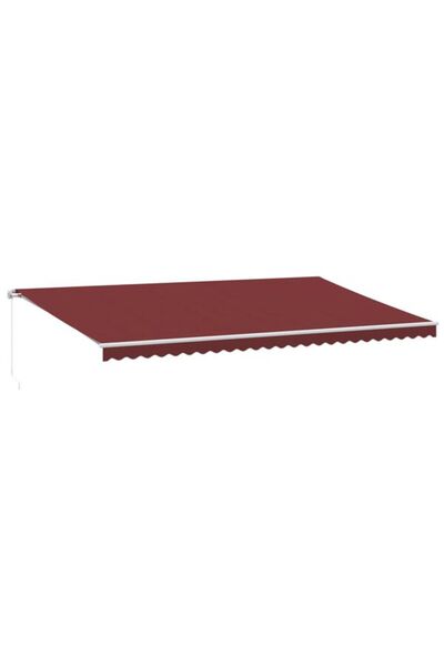 vidaxl Copertină retractabilă manuală cu LED, Bordeaux, 600 x 350 cm