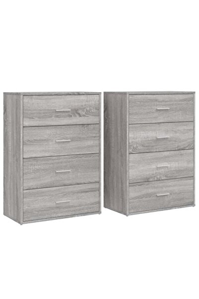 vidaxl Dulapuri, 2 buc., gri sonoma, 60 x 31 x 84 cm, lemn prelucrat