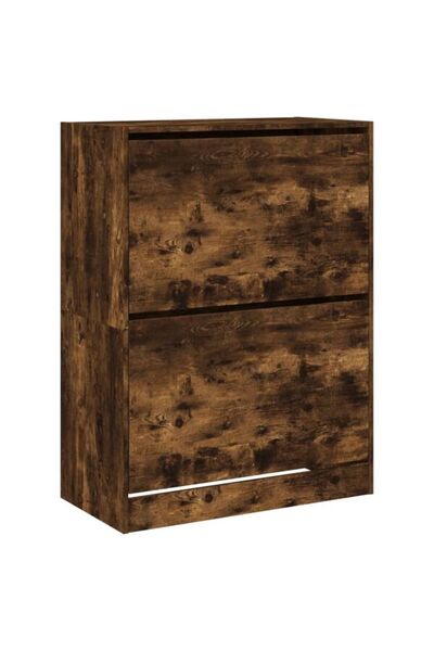 vidaxl Pantofar cu 2 sertare rabatabile, stejar afumat, 80 x 42 x 108 cm