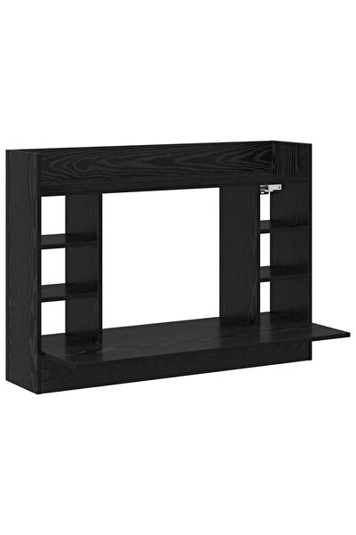 vidaxl Birou montat pe perete cu raft Stejar negru 105 x 48 x 75 cm