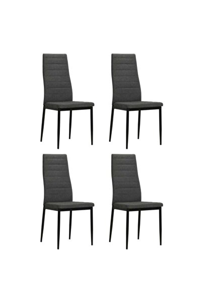 vidaxl Scaune de bucătărie pivotante, 4 buc., gri închis, textil
