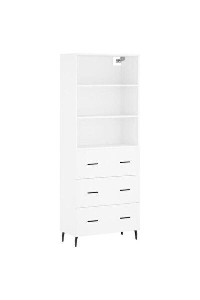 vidaxl Dulap înalt, alb, 69,5 x 34 x 180 cm, lemn compozit