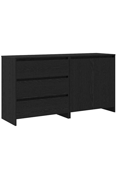 vidaxl Comodă cu sertar 2 buc. Negru 70 x 41 x 75 cm Lemn compozit