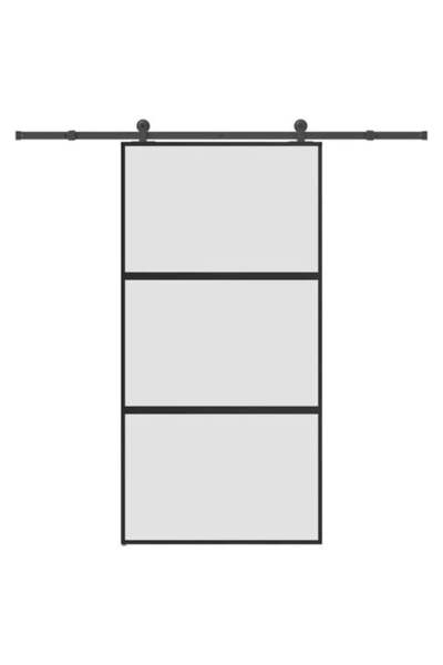vidaxl Ușă glisantă cu sticlă securizată și set de feronerie din aluminiu