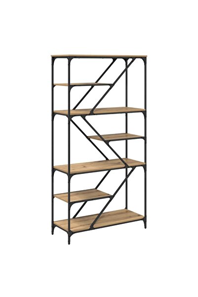 vidaxl Raft pentru cărți Stejar Artizanal 91 x 36 x 176 cm