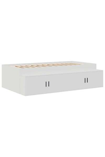 vidaxl Cadru de pat cu sertar Alb 90 x 200 cm Lemn compozit