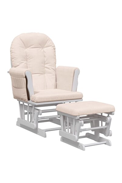 vidaxl Scaun glisant cu taburet, roz deschis, material textil