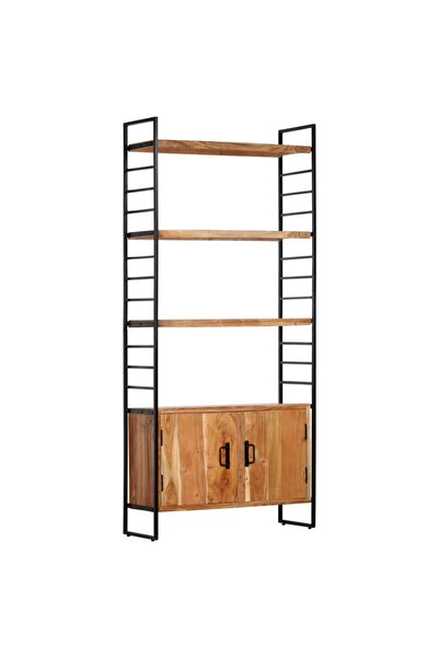 vidaxl Bibliotecă cu 4 niveluri, 80x30x180 cm, lemn masiv de acacia