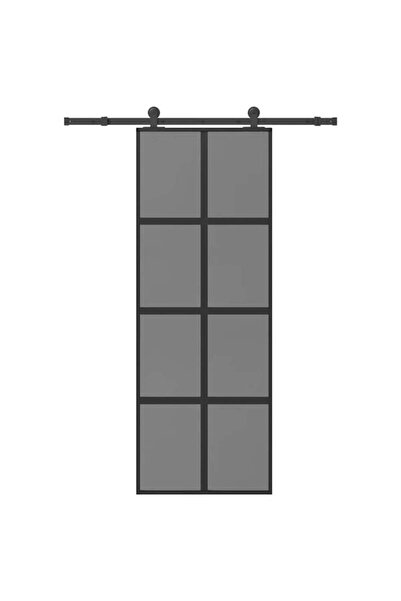 vidaxl Ușă glisantă cu sticlă securizată și set de feronerie din aluminiu