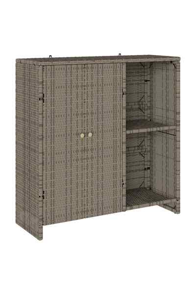 vidaxl Dulap de depozitare cu raft cu ușă Gri 100 x 36 x 102 cm Ratan