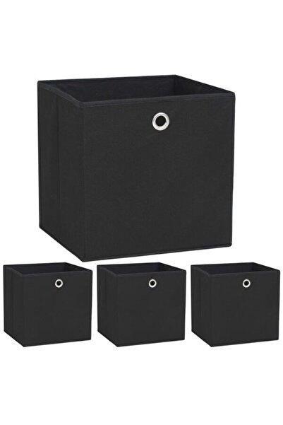 vidaxl Cutii de depozitare, 4 buc., negre, 32 x 32 x 32 cm, din material nețesut