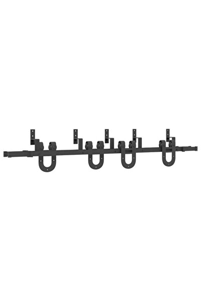 vidaxl Set feronerie ușă glisantă, negru, 200 cm, oțel