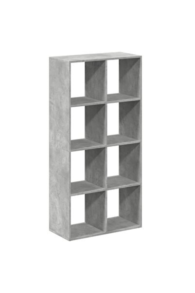 vidaxl Bibliotecă/separator cameră gri beton 69,5x29x137,5 cm lemn
