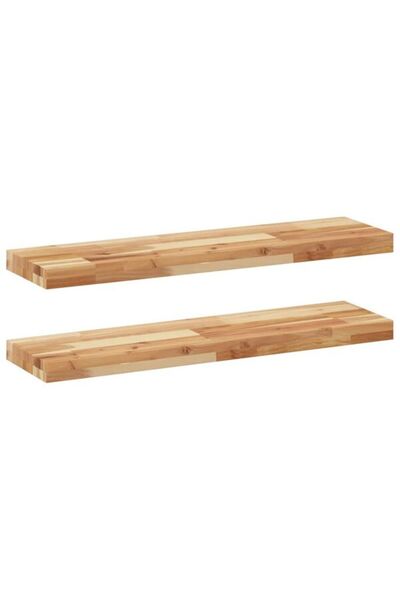 vidaxl Rafturi suspendate 2 buc. 80 x 20 x 4 cm lemn masiv de salcâm nefinisat