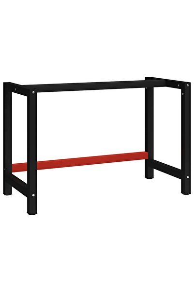 vidaxl Cadru metalic banc de lucru, 120x57x79 cm, negru și roșu