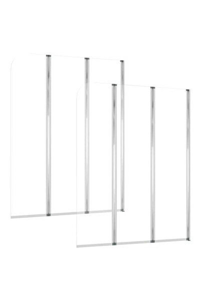vidaxl Paravane de baie 2 buc. 104 x 130 cm sticlă securizată transparentă