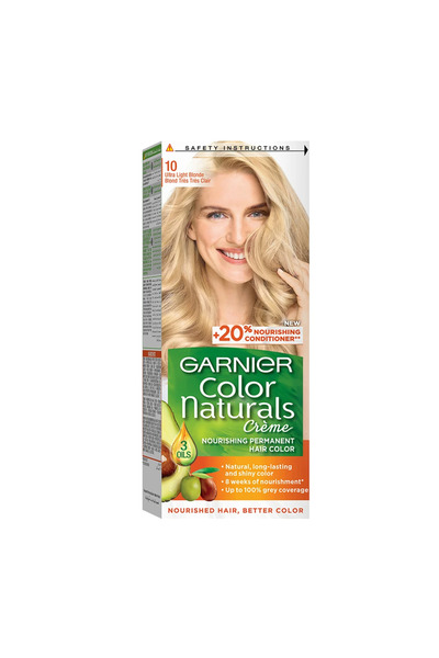 Garnier كولور ناتشورالز كريم مغذي لصبغ الشعر بشكل دائم - 10 أشقر فاتح للغاية