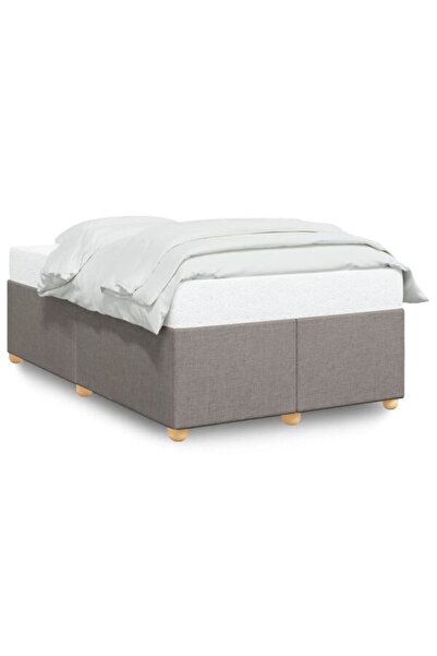 vidaxl Cadru de pat fără saltea Taupe 120 x 190 cm țesătură