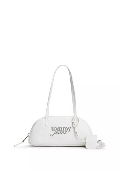 Tommy Hilfiger Women's Metallic Logo Signature Long Strap White Shoulder Bag ...