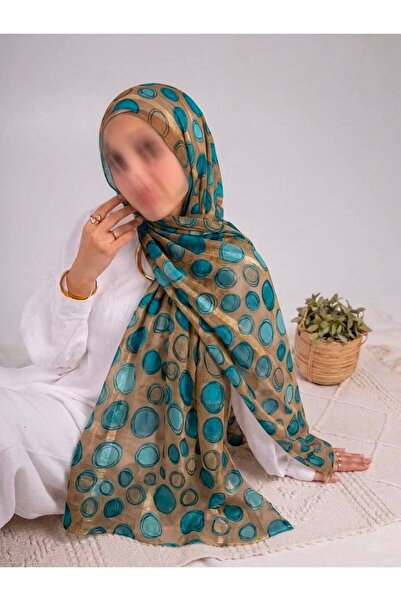 ISHRAQAT AL-AMAL طرح شيفون منقط بالدوائر طولها 2 م وعرضها 1م مريحه وجميله بال...