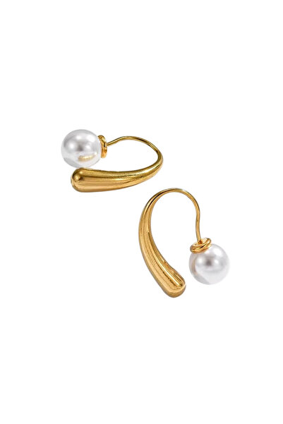 Black Season Pearl Earrings Geometric Steel Classic |   Black Season