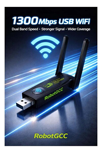 GULF GALLERY robotgcc 1300Mbps USB WiFi Adapter AC1300 | Dual-Band Wireless N...