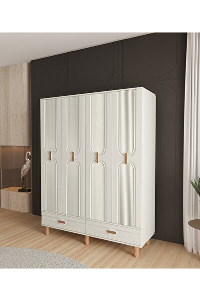 Teen & Bright VENÜS 4 KAPAKLI ÇEKMECELİ GARDIROP - TAMAMI MDF