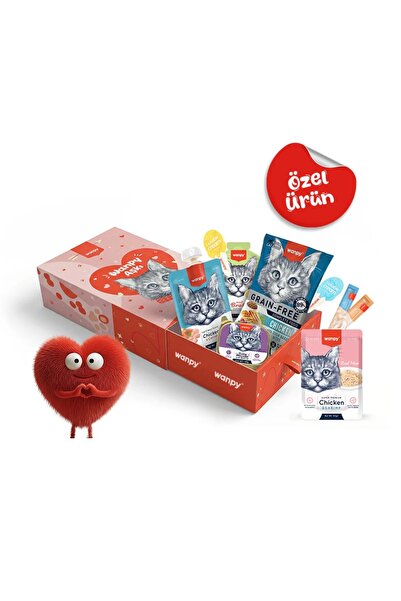 Wanpy Kalp Kutu Seti Karışık Kedi Ödülü