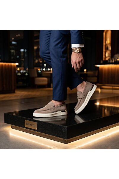 By Barretti BEJ ARKA GOLD PLAKA SÜET LOAFER