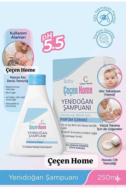 ÇEÇEN HOME (1 Piece) Newborn Baby Shampoo, Alcohol-Free Newborn Shampoo Speci...