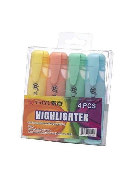 ED KIRTASİYE Taiyu Highlighter Pen Pastel Colors 4 Colors 12 Pcs