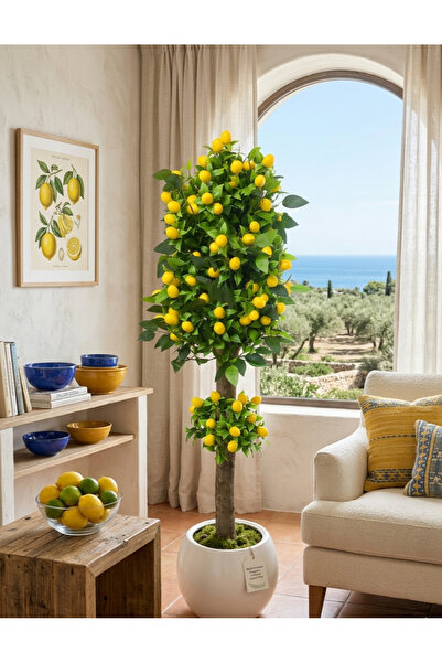 Cennet Home Capri Çift Katlı Limon Ağacı 120 cm Dekoratif Yapay Ağaç