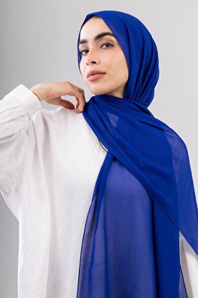4seasons scarf Plain Crepe Chiffon Scarf Loveval Blue