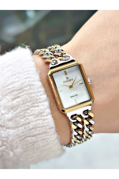 Essence Special Design Steel Cord Silver-Gold Color Women Wrist Watch Es7009Mr