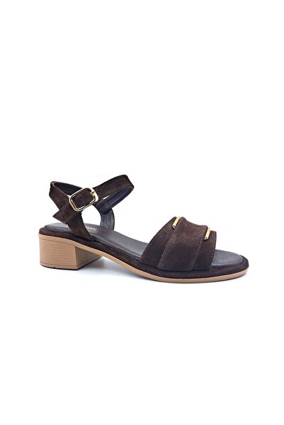 RACHELMILANO Rachel Genuine Suede Leather Low Heeled Women's Brown Suede Sand...