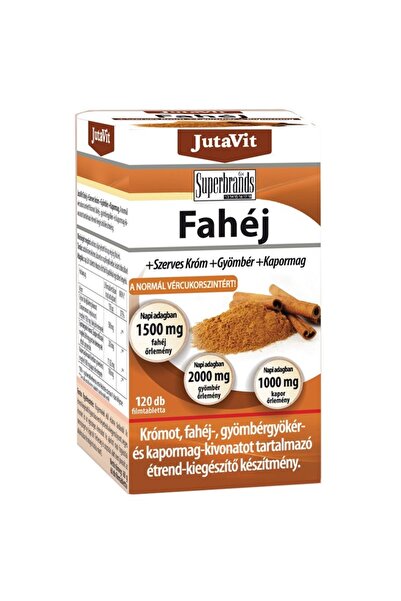 JutaVit Tablete de scorțișoară, Crom organic, Ghimbir, Semințe de mărar 120 buc.