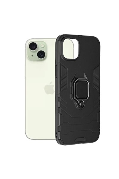 DAMUR Husă de protecție robustă cu inel pentru iPhone 15 Plus, Inel magnetic,...