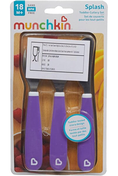 Munchkin Splash Toddler Fork, Knife & Spoon Set, Kids safe cutlery flatware, ...