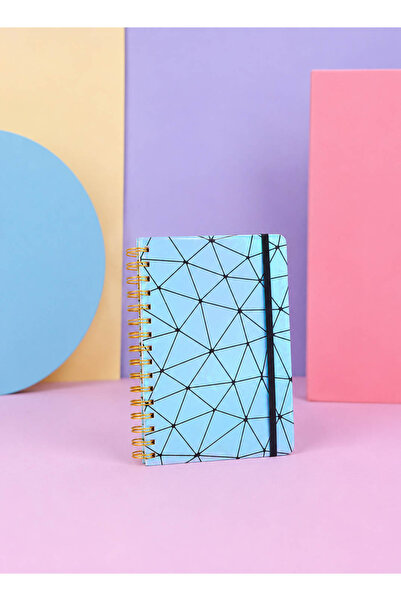Midi A5 Spiral Notebook with Laser Geometric Pattern