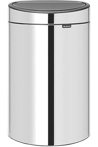 Brabantia Touch Bin with Plastic Inner Bucket, 40 Liters - Brilliant Steel