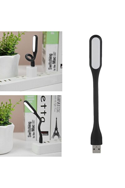 Z Store Lampă de citit LED neagră cu USB și lumină albă 17x2cm