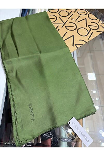 ipekevi Plain Twill Silk Scarf Forest Green 01116