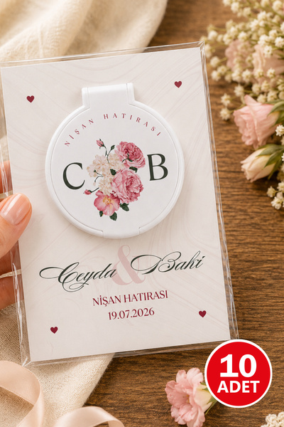 Kreadecor Kişiye Özel Kapaklı Cep Aynası Söz Nişan Nikah Hediyeliği – Kartlı ...
