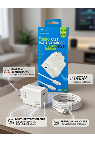 ACL 120 WATT Süper Hızlı Şarj Cihazı Ve Kablo