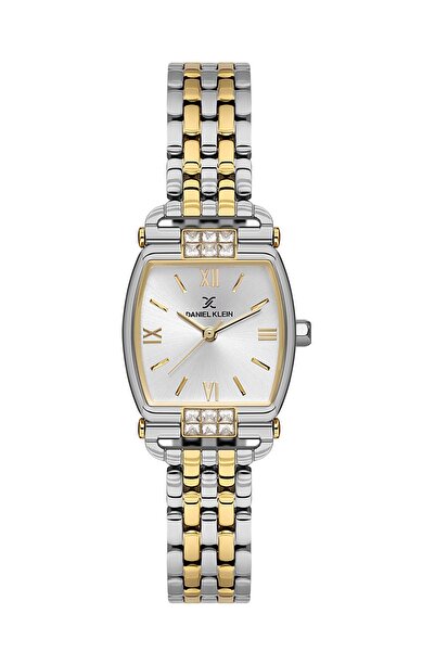 Daniel Klein Gold Silver Color 24 mm Women Wrist Watch with Gift Package