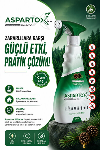 BİYODEM KİMYA ASPARTOX Ul 400ml Genel Haşere Çözümü ÇAM Kokulu Sprey