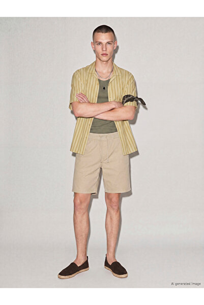 LC Waikiki Nevavm Regular Fit Gabardine Men's Shorts with a Difference