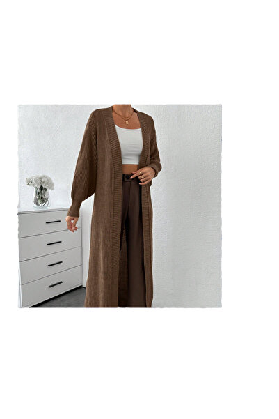 kılıçbey tekstil Women's Long Thessaloniki Knitted Cardigan Without Buttons