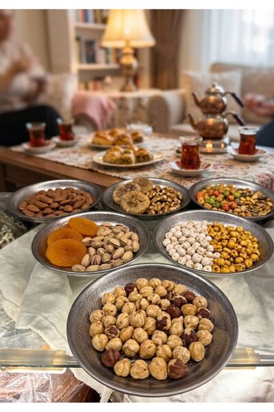 Bakır Center 6 Piece Snack Bowl Set Breakfast Nuts Jam Set of 6 Copper Carved...