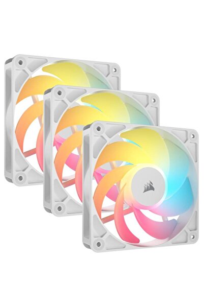Corsair RS120-R Set de 3 ventilatoare de carcasă ARGB albe de 120mm, 0-2100 RPM